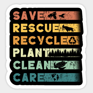 Save Bees Rescue Animals Recycled Plastics Tee Sticker